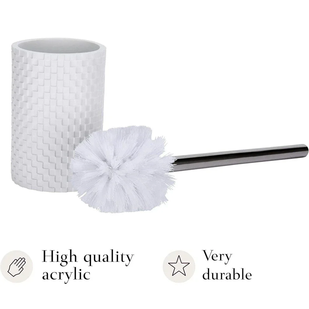 Set of 4 Bathroom Decor Set w/ Soap Dispenser, Tooth Brush Holder, Toilet Brush